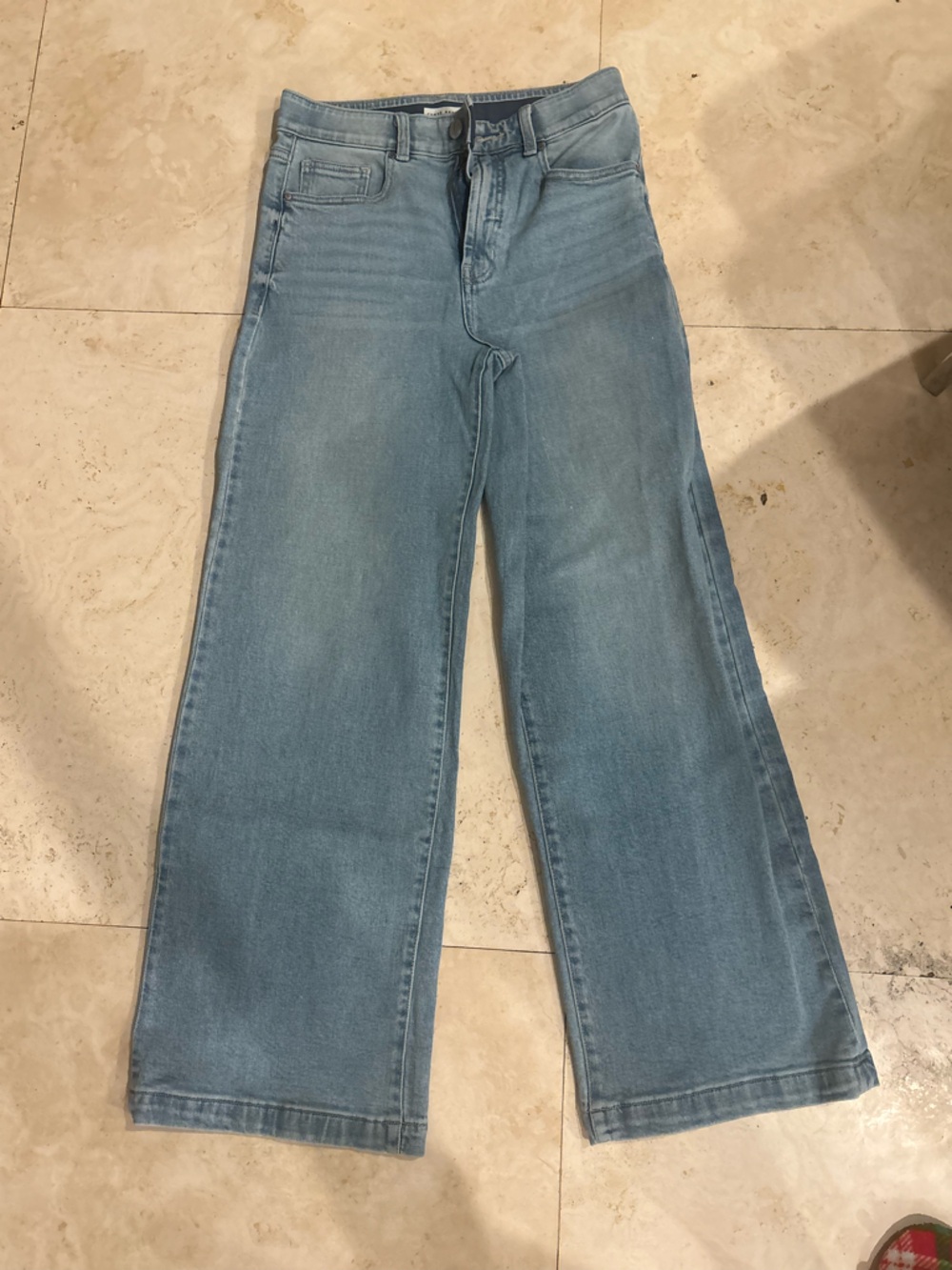 High-Rise Light Blue Wide-Leg Jeans for Women